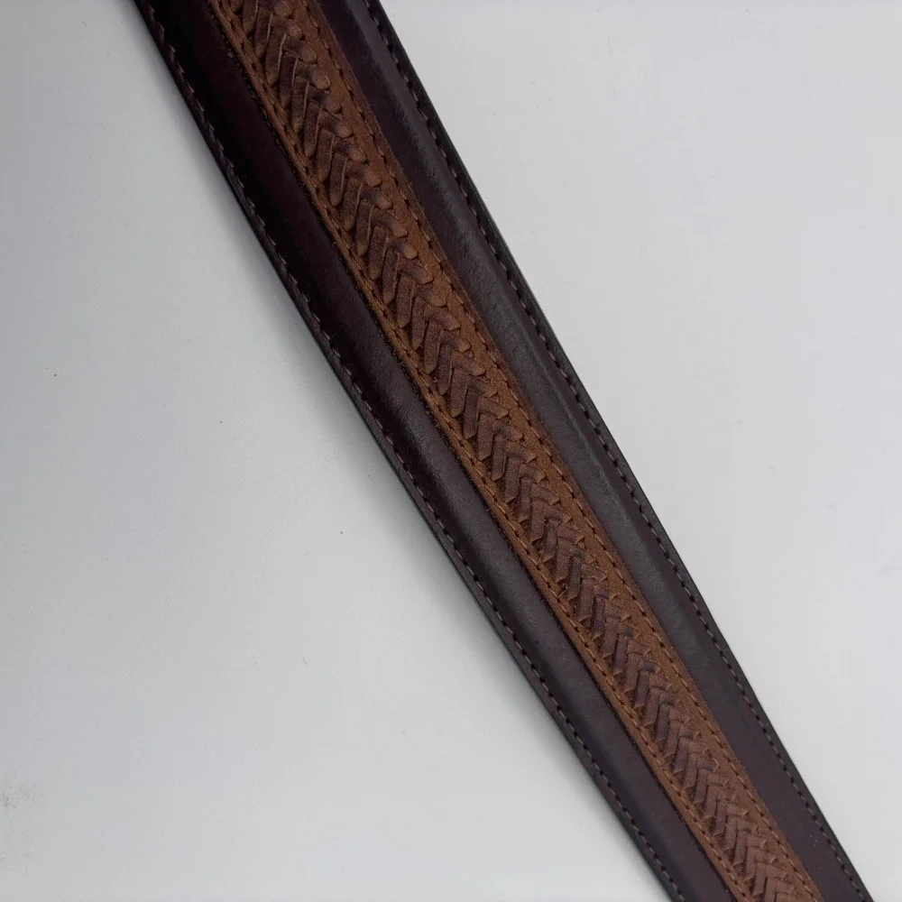 Nocona Belt Co Leather Belt Mens 30 Brown Braided‎ Inlay Western N2426002 Cowboy